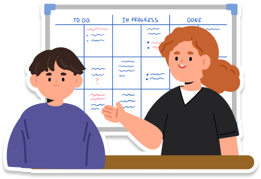 참관 실습하는 학생